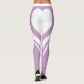 deense pastel Paarse witte hart butt slogan Leggings (Achterkant)