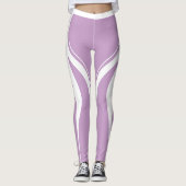 deense pastel Paarse witte hart butt slogan Leggings (Voorkant)