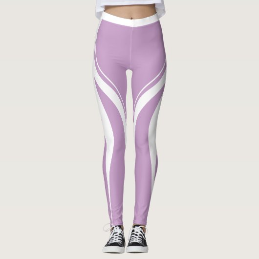 deense pastel Paarse witte hart butt slogan Leggings (Voorkant)