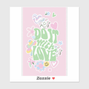 DEENSE PASTEL RETRO DOE HET MET LIEFDE STICKER