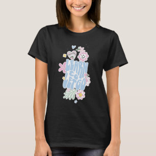 DEENSE PASTEL RETRO LEREN LOSLATEN T-SHIRT