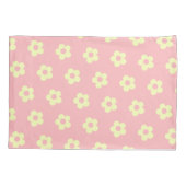 Deense pastel roze geel schattig madeliefje patroo kussensloop (Achterkant-Links)