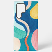 Deense Pastels Grip Line Art Curven Samsung Galaxy Hoesje (Achterkant)