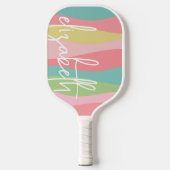Deense Pastels Line Art Curves - enorme handtekeni Pickleball Paddle (Voorkant)