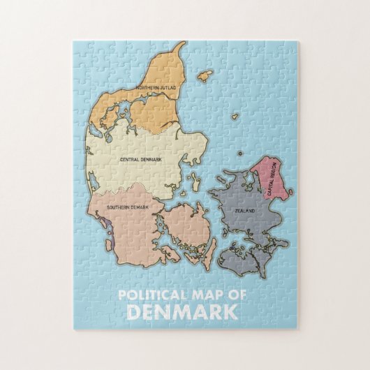 Deense politieke kaart legpuzzel (Verticaal)