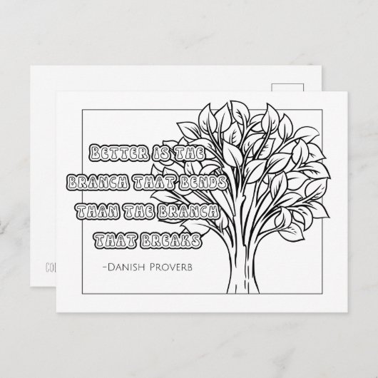 Deense Proverb Coloring Briefkaart (Voorkant / Achterkant)