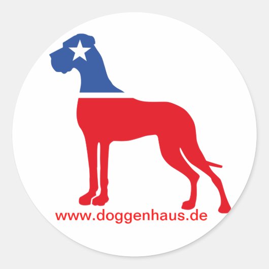 Deense reuzenfokkeridentiteit ronde sticker (Voorkant)