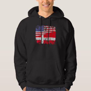 Deense rots halve Amerikaanse vlag Denemarken patr Hoodie