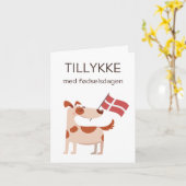 Deense Verjaardag Kaart – Tillykke med fødselsdage (Gele Bloem)