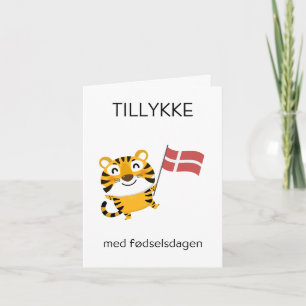 Deense Verjaardag Kaart – Tillykke med fødselsdage