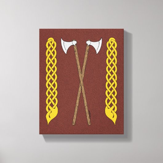Deense/Viking-assen, doorgesneden in het netwerk Canvas Afdruk (Voorkant)