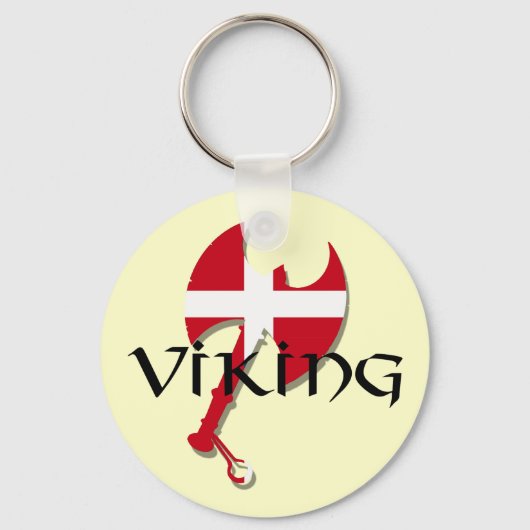 Deense Viking Deense vlag Ax Sleutelhanger (Voorkant)