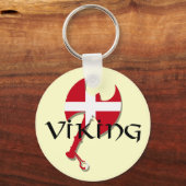 Deense Viking Deense vlag Ax Sleutelhanger (Voorkant)
