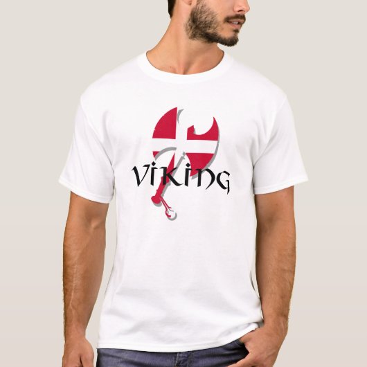 Deense Viking Deense vlag Ax T-shirt (Voorkant)