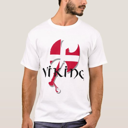 Deense Viking Deense vlag Ax T-shirt (Voorkant)