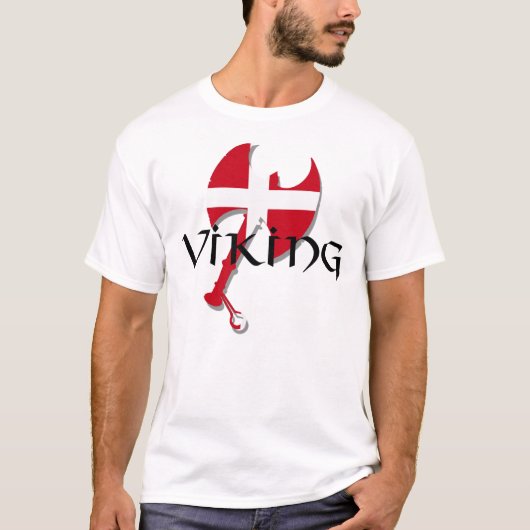 Deense Viking Deense vlag Ax T-shirt (Voorkant)