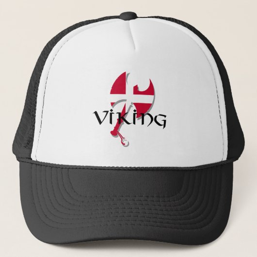 Deense Viking Deense vlag Ax Trucker Pet (Voorkant)
