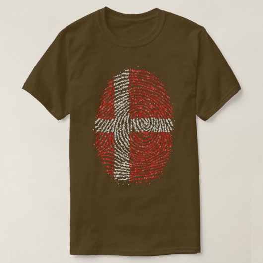 Deense Vingerafdruk Vlag T-shirt (Design voorkant)