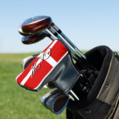 Deense vlag aangepaste naam golf head putter cover (Insitu)