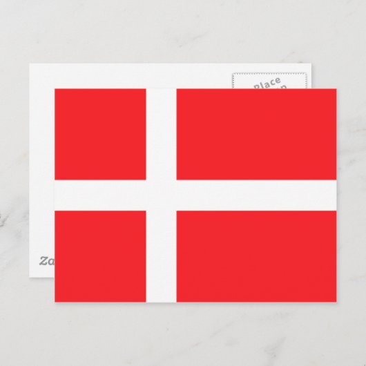 Deense vlag briefkaart (Voorkant / Achterkant)