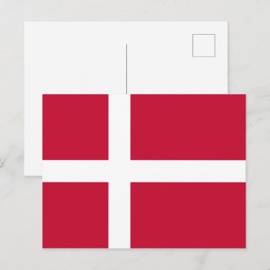 Deense vlag briefkaart (Voorkant / Achterkant)
