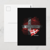 Deense vlag briefkaart (Voorkant / Achterkant)