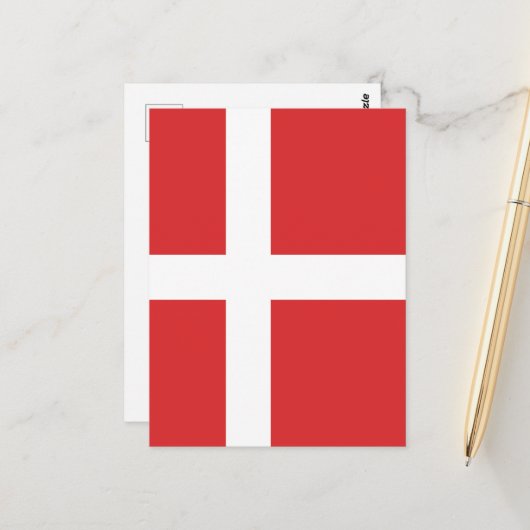 Deense vlag briefkaart (Voorkant / Achterkant in situ)