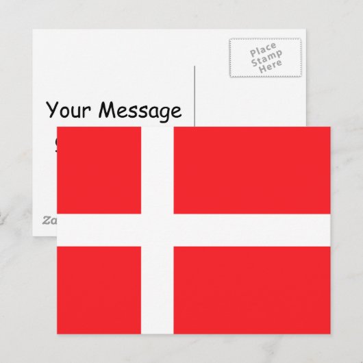Deense vlag briefkaart (Voorkant / Achterkant)