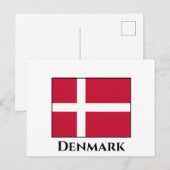 Deense vlag briefkaart (Voorkant / Achterkant)