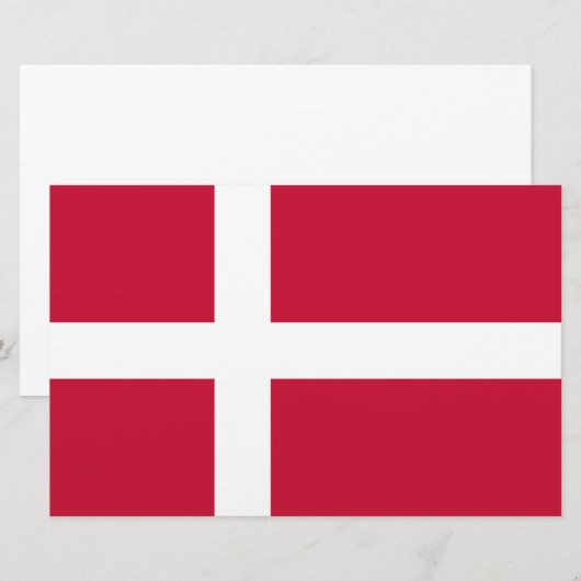 Deense vlag briefpapier (Voorkant / Achterkant)