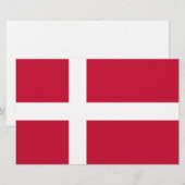 Deense vlag briefpapier (Voorkant / Achterkant)