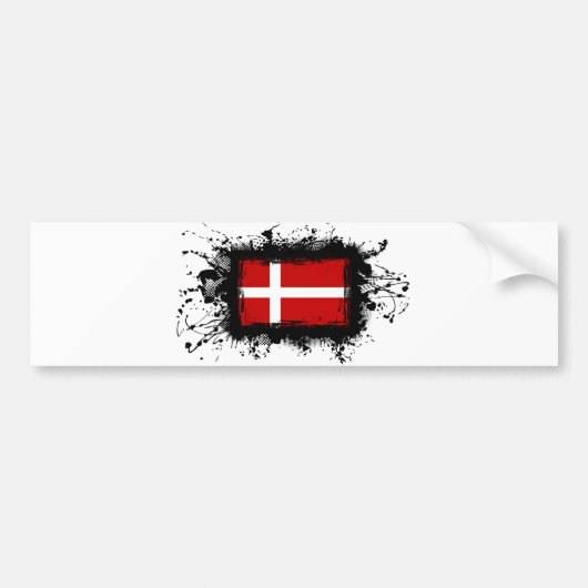 Deense vlag bumpersticker (Voorkant)