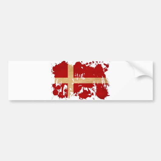 Deense vlag bumpersticker (Voorkant)