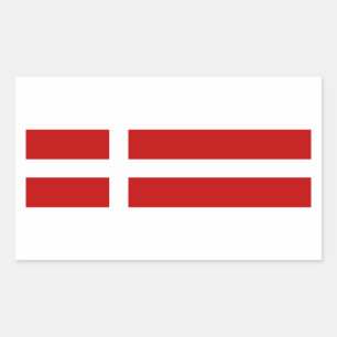 Deense Vlag Bumpersticker Rechthoekige Sticker