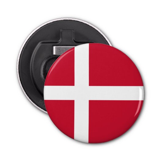 Deense vlag button flesopener (Voorkant)