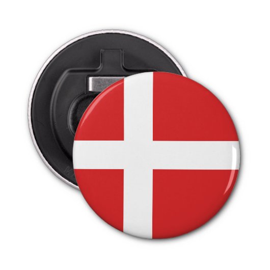 Deense vlag button flesopener (Voorkant)