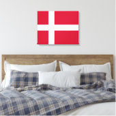 Deense vlag canvas afdruk (Insitu (Slaapkamer))