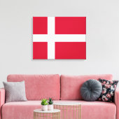 Deense vlag canvas afdruk (Insitu (Woonkamer))