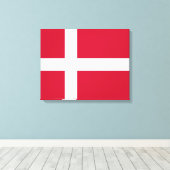 Deense vlag canvas afdruk (Insitu (Houten vloer))