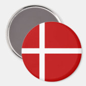 Deense vlag Dannebrog Red White Magneet (Voorkant / Achterkant)