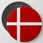 Deense vlag Dannebrog Red White Ronde Button 6,0 Cm (Voorkant /achterkant)