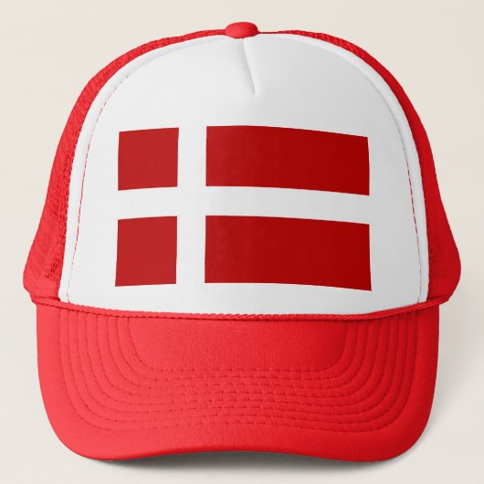 Deense vlag Dannebrog Red White Trucker Pet (Voorkant)