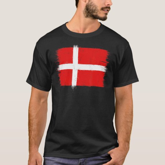 Deense vlag Denemarken Dag 5 juni Danmar T-shirt (Voorkant)