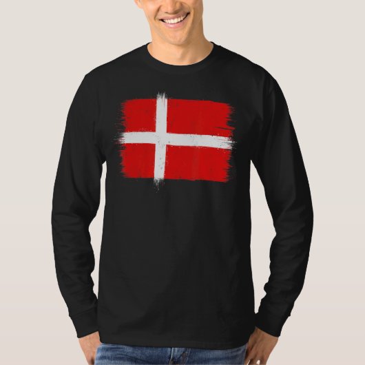 Deense vlag Denemarken Dag 5 juni Danmar T-shirt (Voorkant)