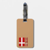 Deense Vlag Denemarken Dannebrog Bagagelabel (Achterkant verticaal)