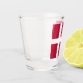 Deense vlag & Denemarken land patriot/sport Sho Shot Glas (Links)