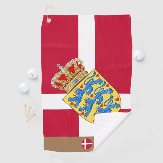 Deense vlag & Denemarken, monogrammed/Golf Towel Golfhanddoek (Insitu)