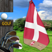 Deense vlag & Denemarken, monogrammed/Golf Towel Golfhanddoek