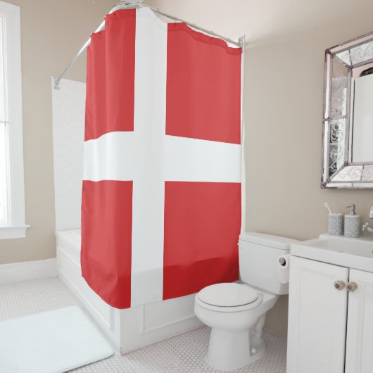 Deense vlag douchegordijn (In situ)