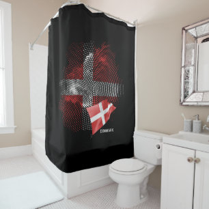 Deense vlag douchegordijn